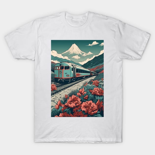 Train in Japan T-Shirt by CEYLONEX